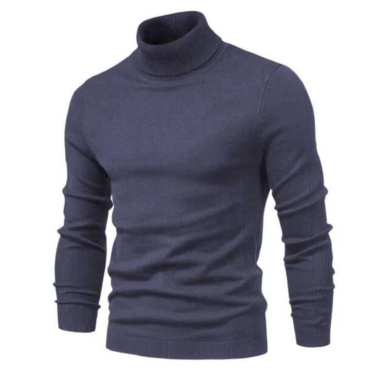 Pull masculin ajusté doté d’un col roulé