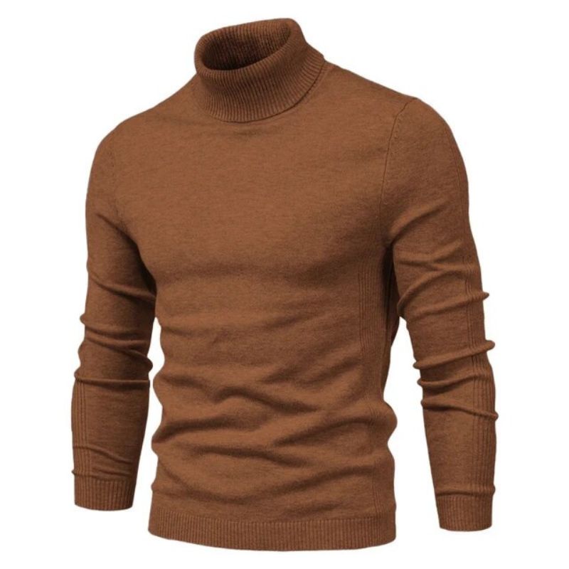 Pull masculin près du corps à col roulé