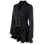 Redingote noire féminine style veste