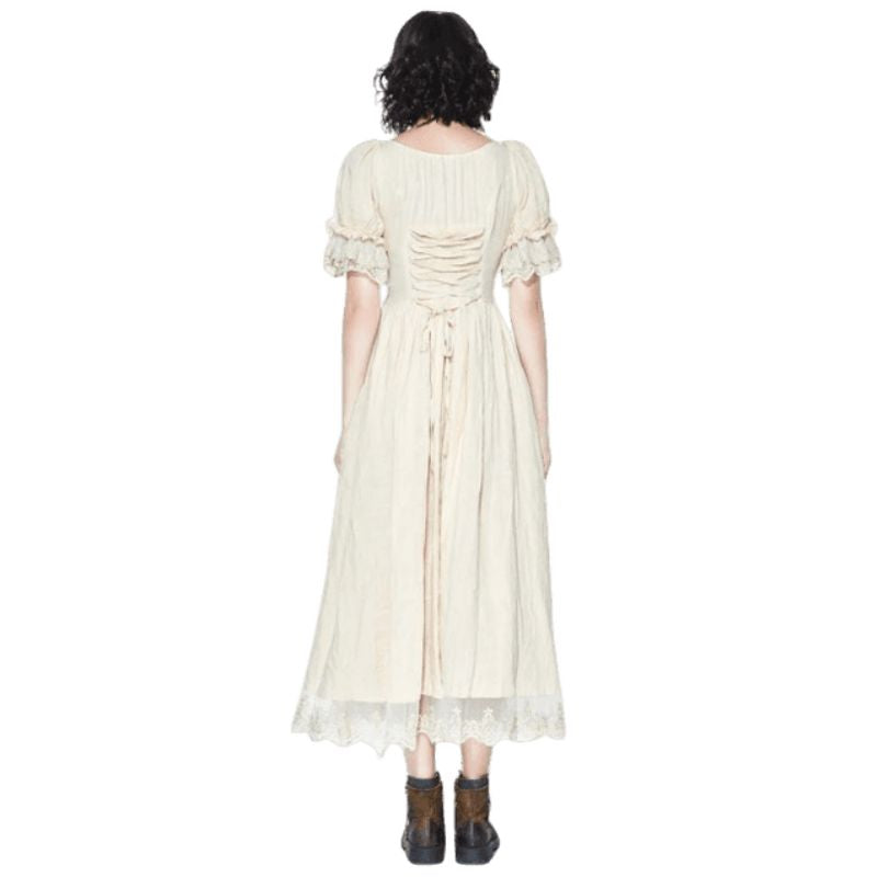 Robe blanc cassé au style victorien