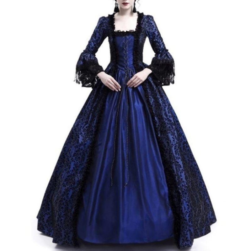 Robe bleue d’époque victorienne