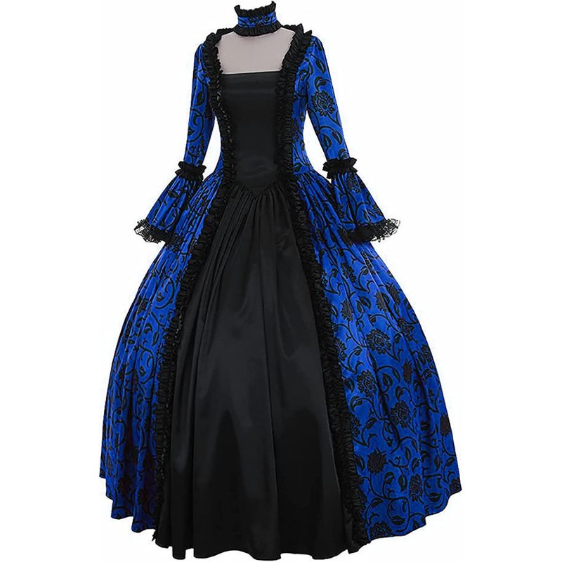 Robe bleue steampunk victorienne