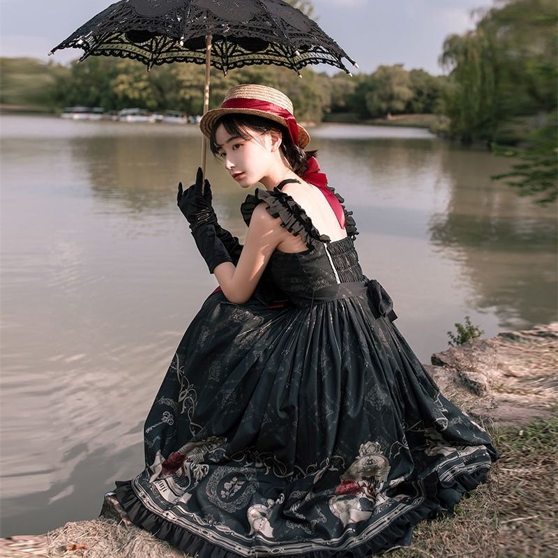 Robe de style Lolita noire
