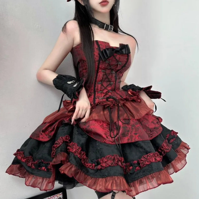 Robe de style Lolita rouge
