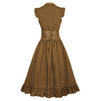 Robe longue brune d’inspiration steampunk