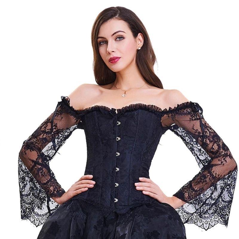 Robe noire de soirée style steampunk
