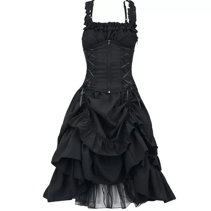 Robe noire victorienne gothique