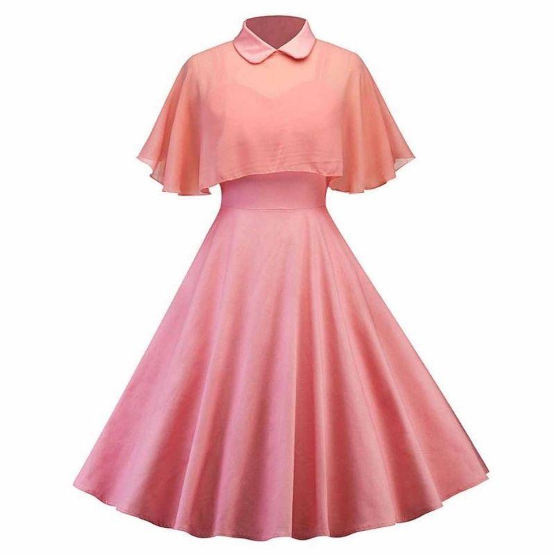 Robe rose au style vintage