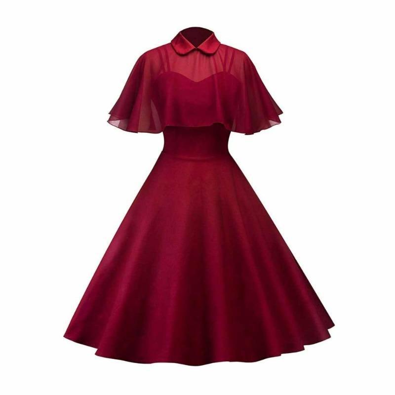 Robe rouge au style vintage