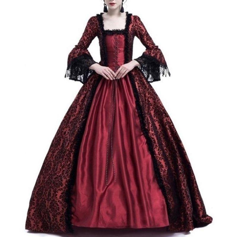 Robe rouge steampunk victorienne