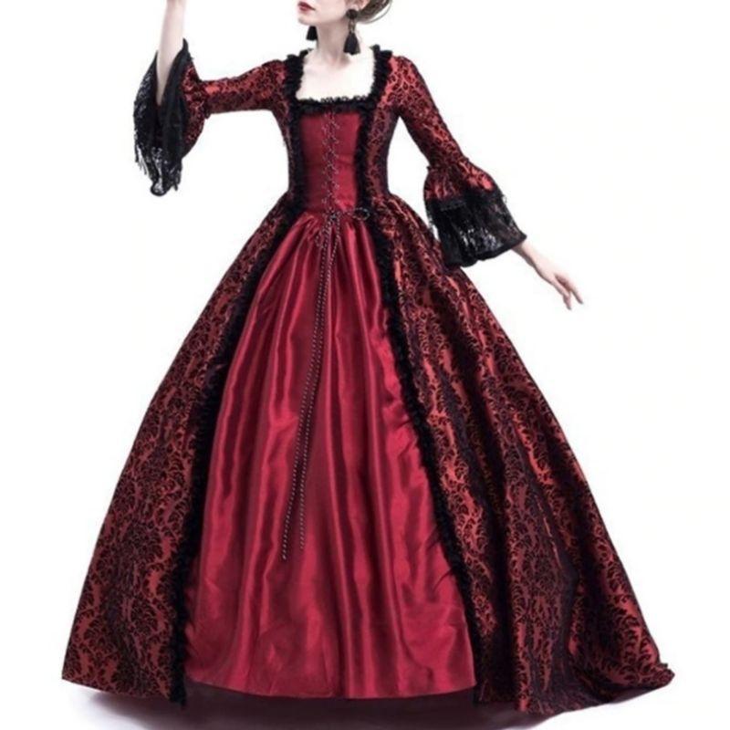Robe steampunk rouge d’inspiration victorienne