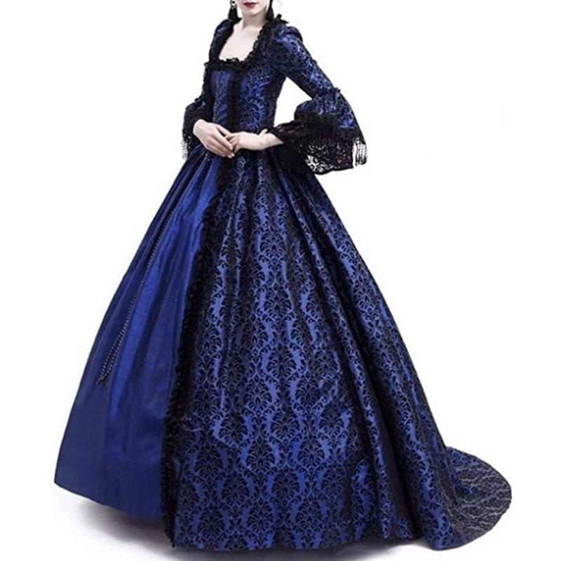 Robe victorienne de couleur bleue