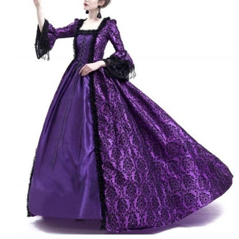 Robe violette de mariage gothique et steampunk