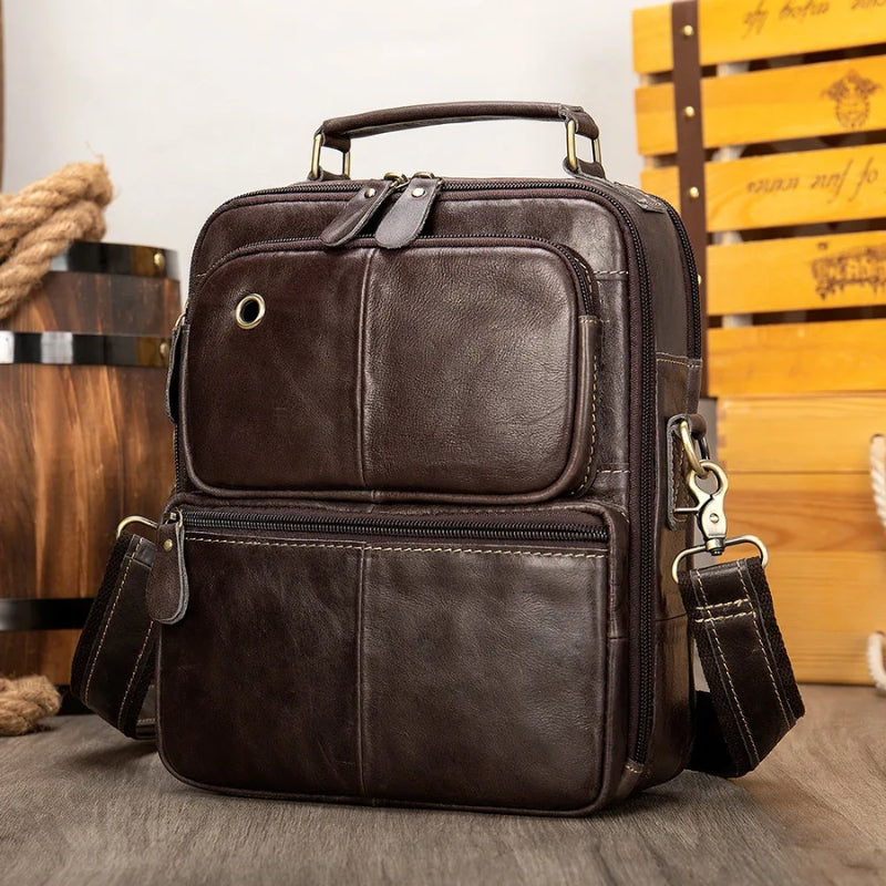 Sac à bandoulière pour homme en cuir rétro