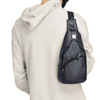 Sac de poitrine masculin en cuir