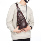 Sac homme de poitrine en cuir