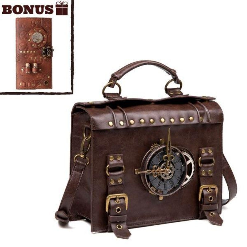 Sac steampunk EDISON accompagné de son portefeuille