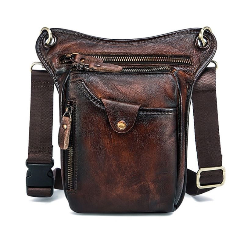 Sacoche à bandoulière masculine en cuir vintage