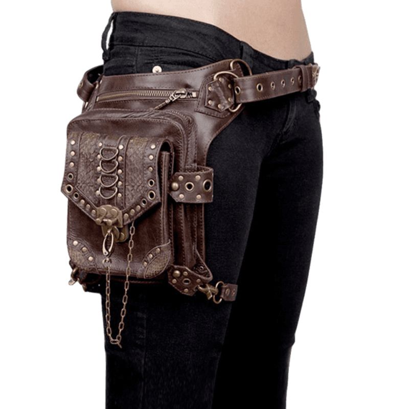 Sacoche de cuisse au look steampunk