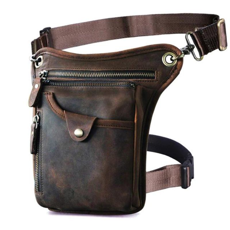 Sacoche homme en cuir style vintage avec bandoulière