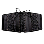 Serre-taille en simili PU façon ceinture steampunk