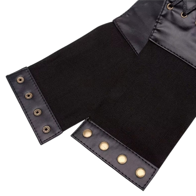 Serre-taille steampunk en simili PU avec ceinture