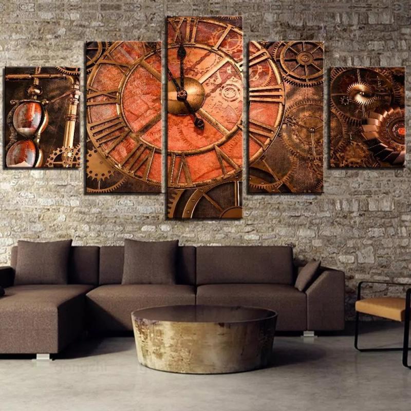 Tableau steampunk avec horloge