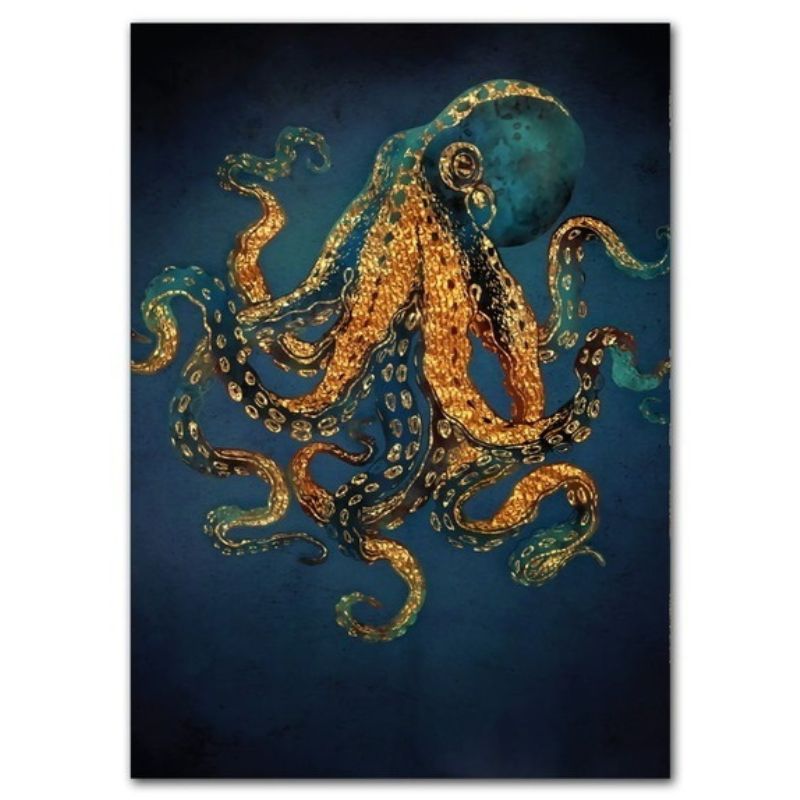 Tableau steampunk représentant un octopus