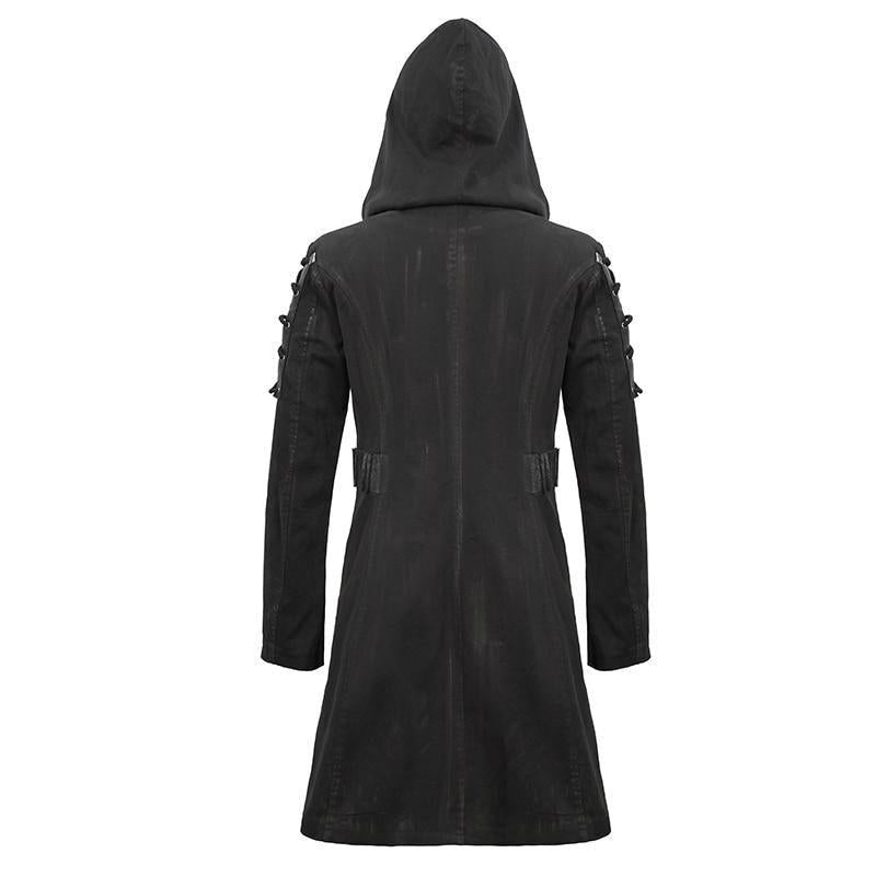 Trench-coat à capuche au style steampunk