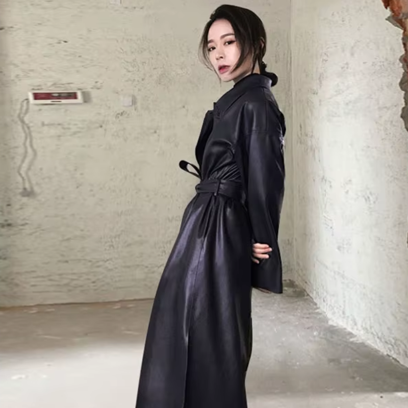 Trench-coat en PU au format surdimensionné