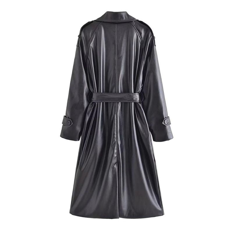 Trench-coat en simili PU