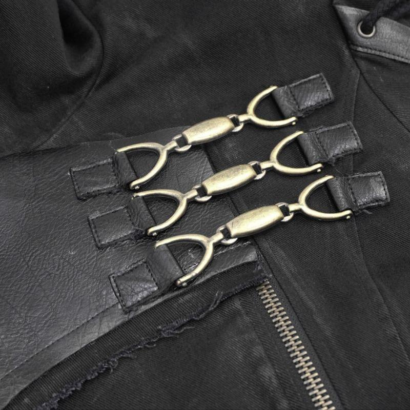 Veste à capuche de type trench-coat steampunk