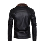 Veste à col fourrure pour homme style aviateur