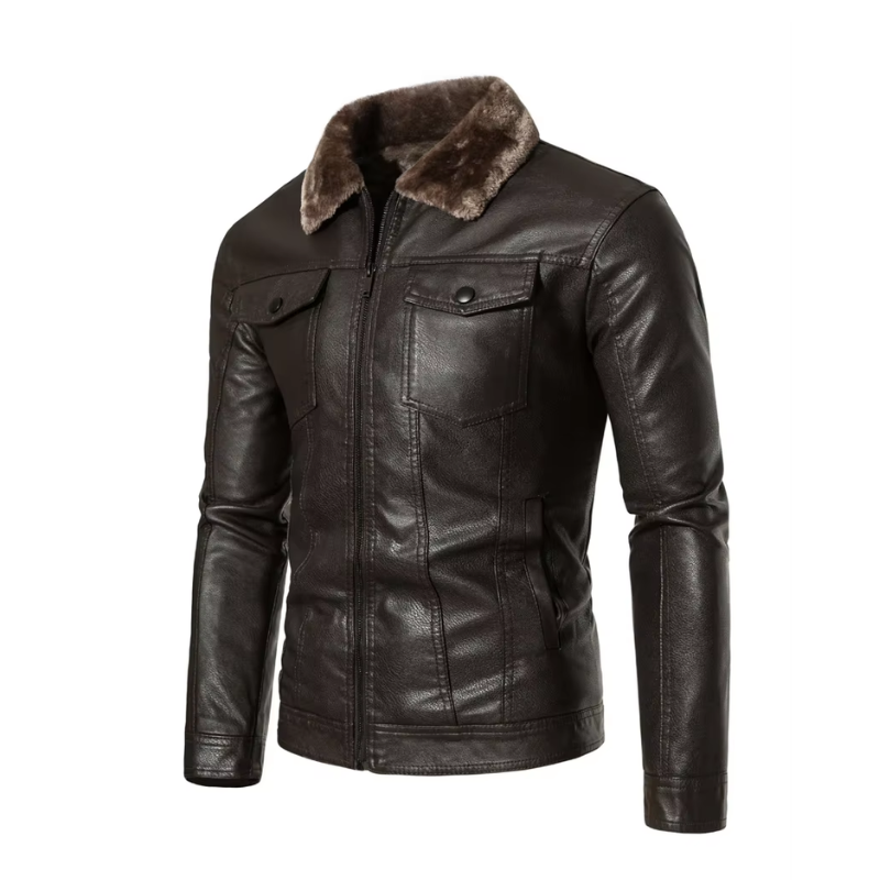 Veste aviateur homme avec col en fourrure