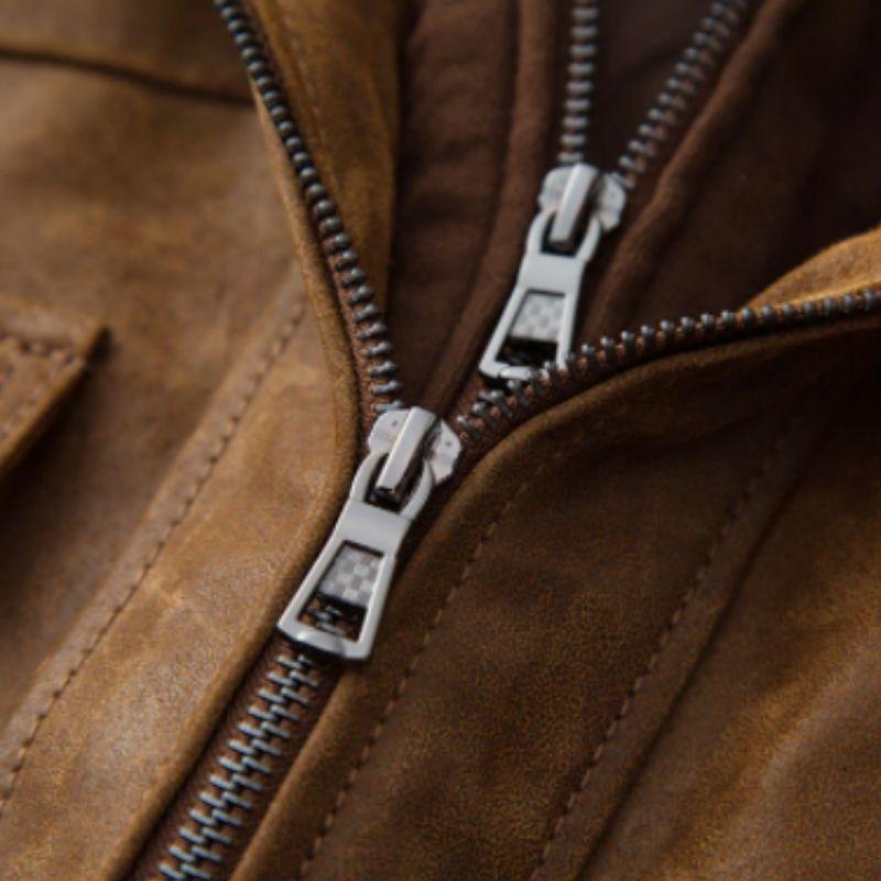 Veste blouson steampunk confectionnée en cuir