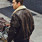 Veste d’aviateur en cuir style steampunk