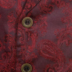 Veste de costume rouge gothique pour homme sans manches