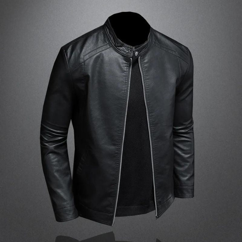 Veste en simili PU pour motard homme