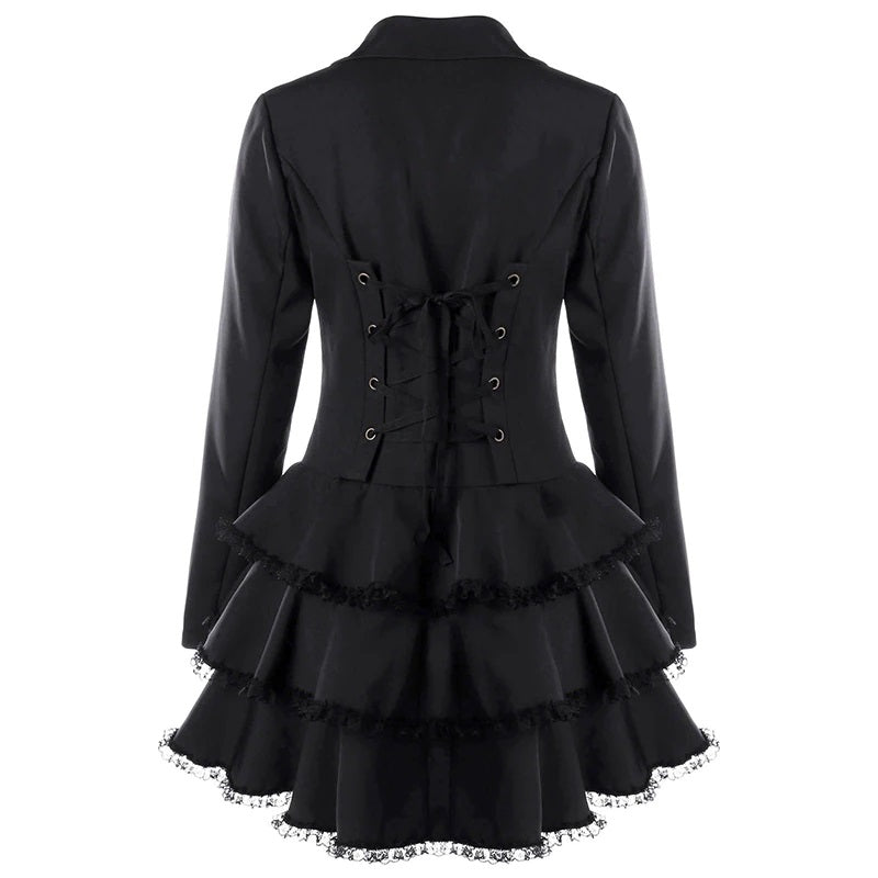Veste femme noire au style redingote
