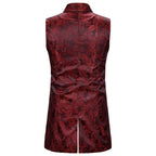 Veste homme rouge de costume gothique sans manches