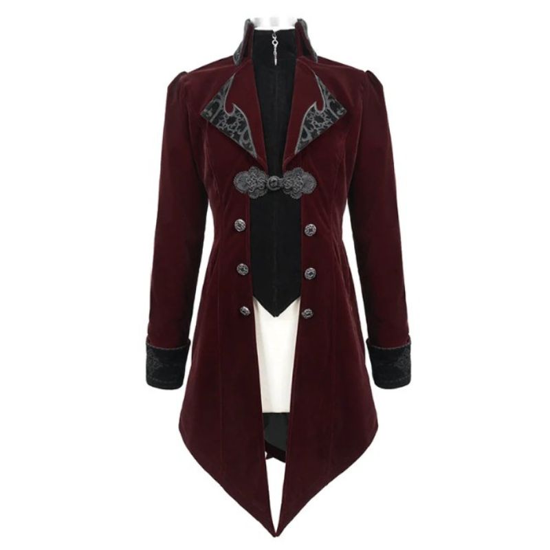Veste masculine gothique de couleur rouge