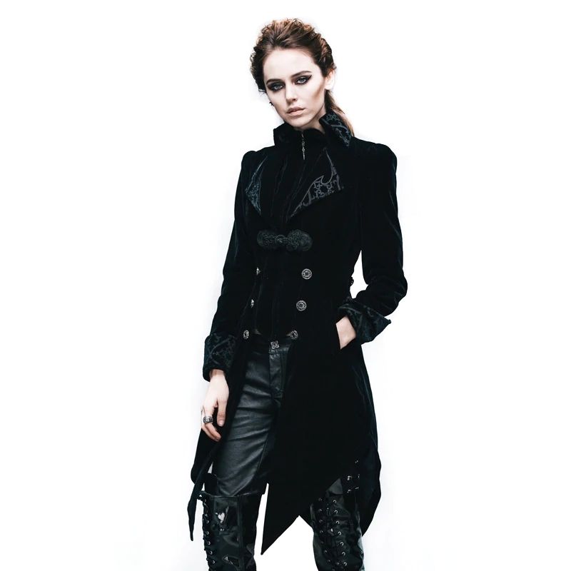 Veste noire de style steampunk