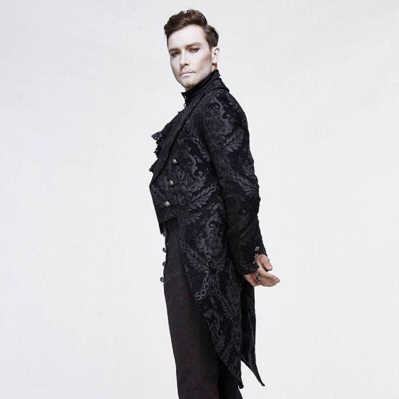 Veste noire gothique au style steampunk
