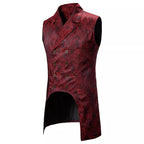 Veste rouge pour homme sans manches d'inspiration gothique