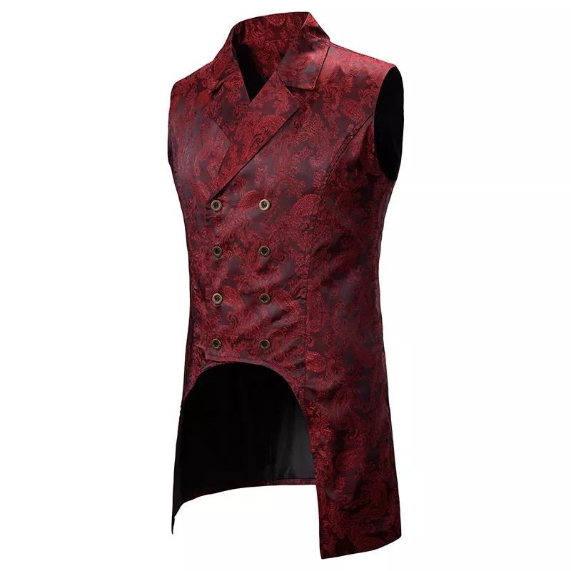 Veste rouge pour homme sans manches d'inspiration gothique