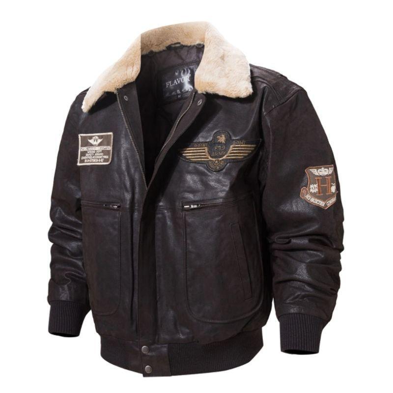 Veste steampunk aviateur confectionnée en cuir