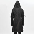 Veste steampunk façon trench-coat avec capuche