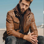 Veste style steampunk en cuir