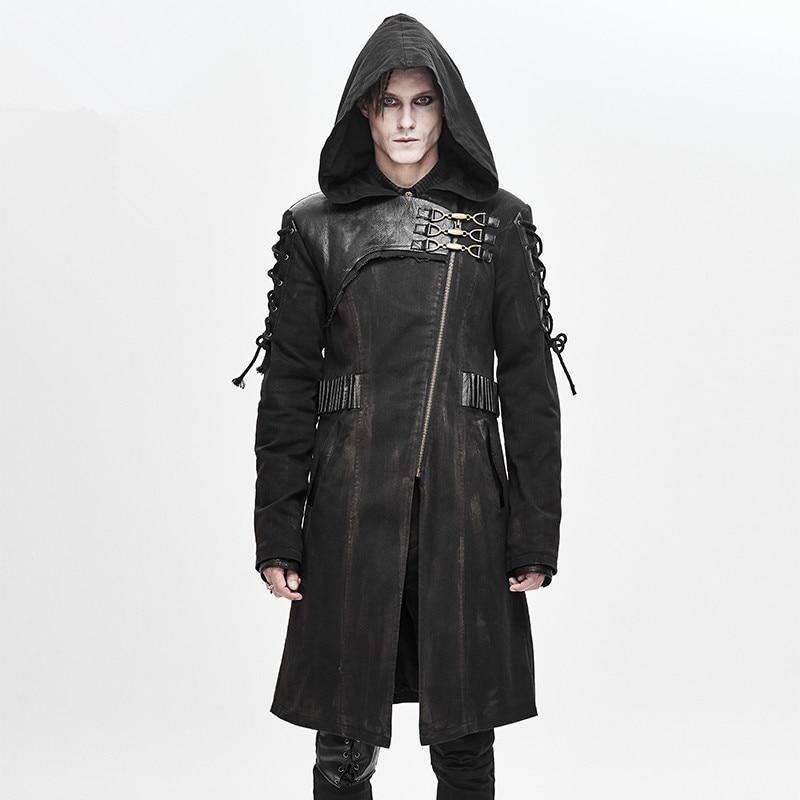 Veste trench-coat steampunk à capuche